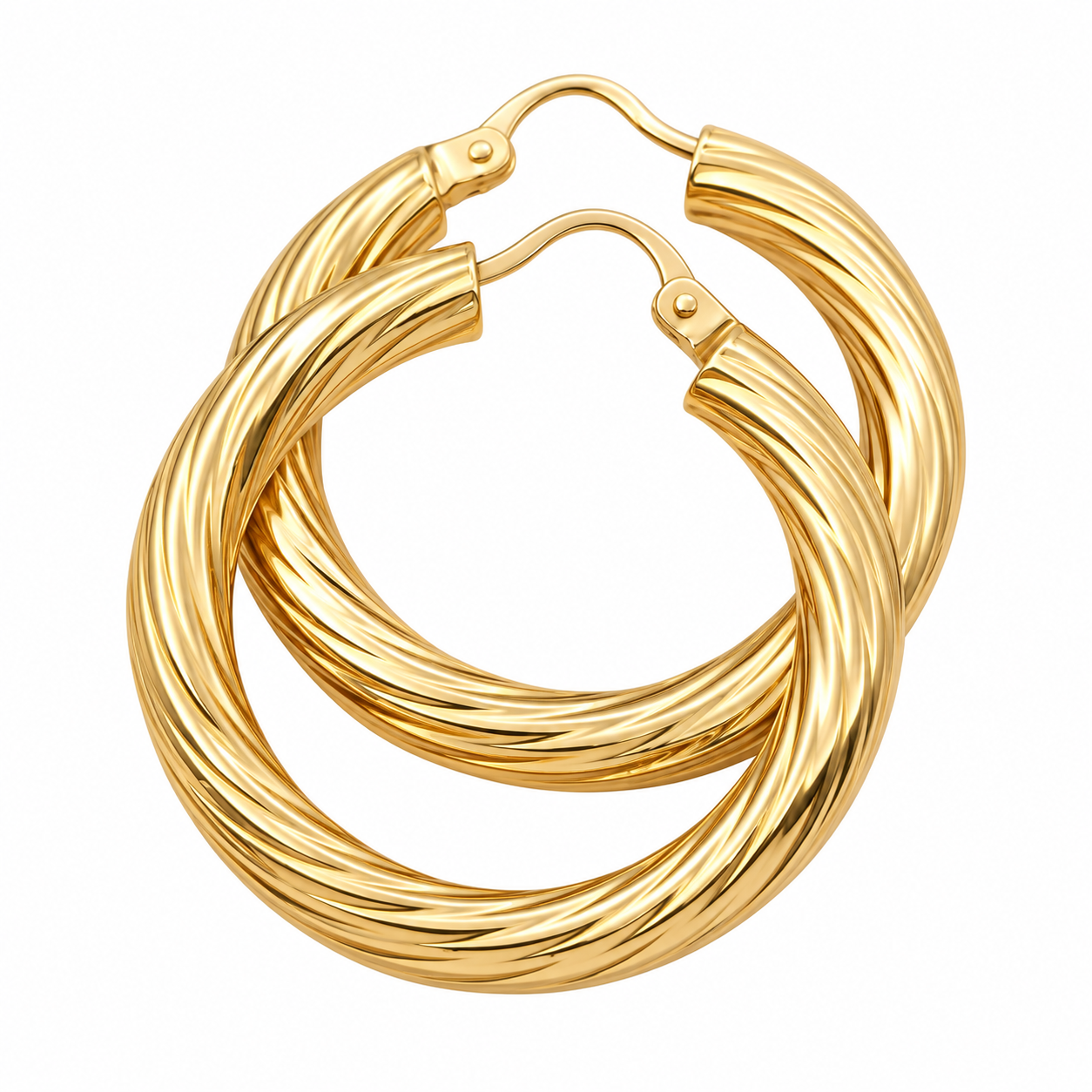 Earrings - 18 carat Yellow gold - Made in Italy - Handmade