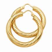 Earrings - 18 carat Yellow gold - Made in Italy - Handmade