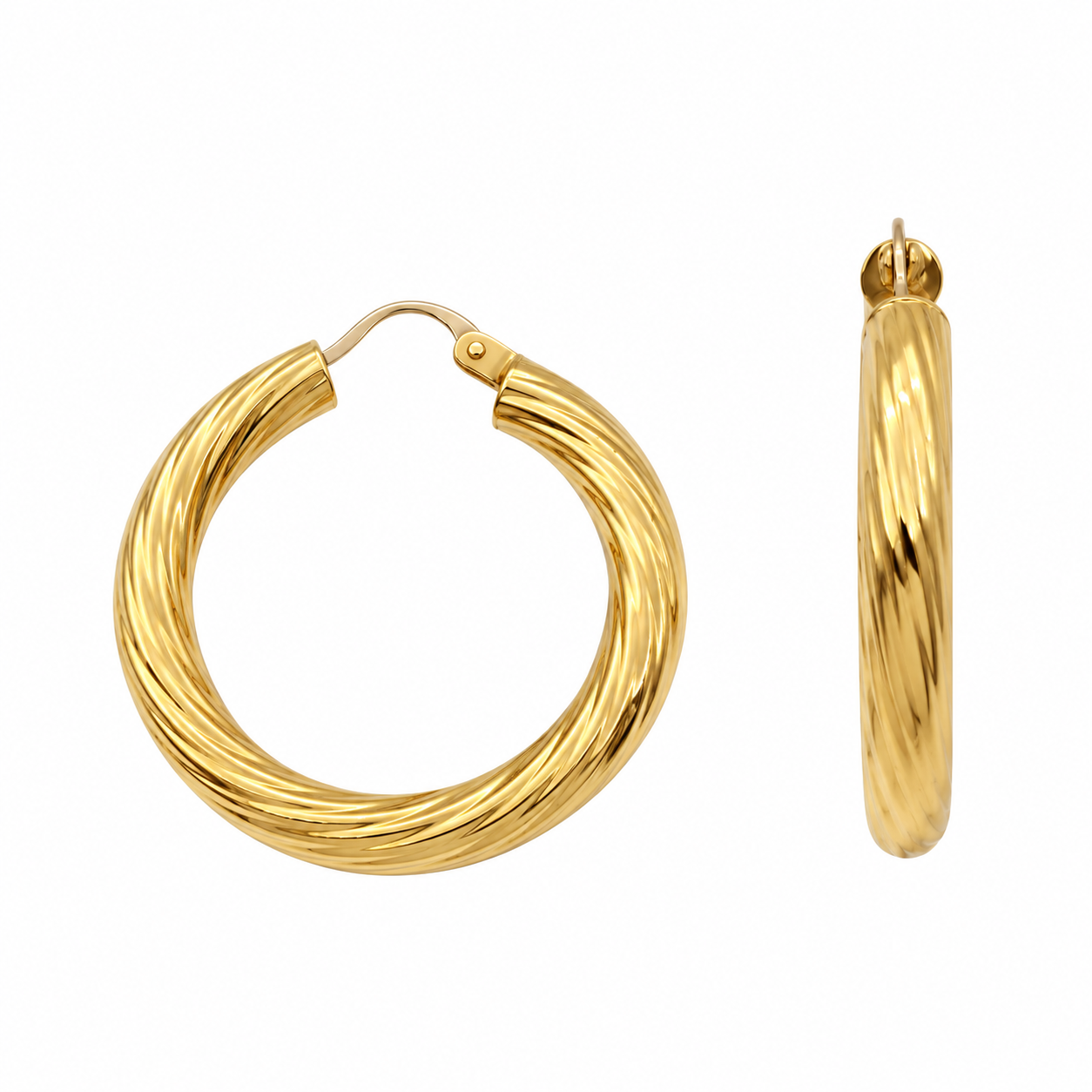 Earrings - 18 carat Yellow gold - Made in Italy - Handmade