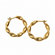 Earrings - 18 carat Yellow gold, White gold - Made in Italy - HandMade