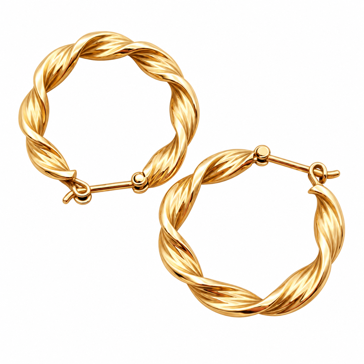 Earrings - 18 carat Yellow gold, White gold - Made in Italy - HandMade