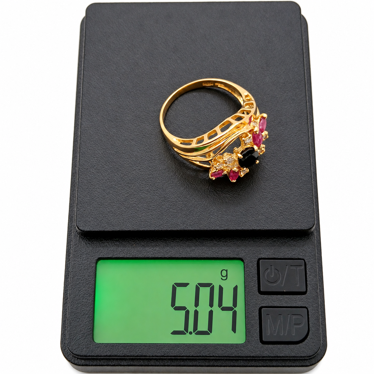 Anello - 18 carati Oro giallo - 0.84ct. tw. Zaffiro - Rubino - Diamante - Made in Italy - Handmade