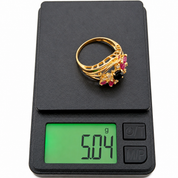 Anello - 18 carati Oro giallo - 0.84ct. tw. Zaffiro - Rubino - Diamante - Made in Italy - Handmade