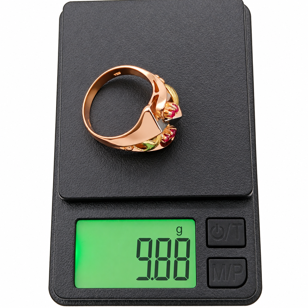 Anello - 18 carati Oro giallo, Oro rosa, Oro bianco - 0.12ct. tw. Rubino - Made in Italy - Handmade