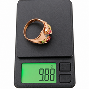 Anello - 18 carati Oro giallo, Oro rosa, Oro bianco - 0.12ct. tw. Rubino - Made in Italy - Handmade