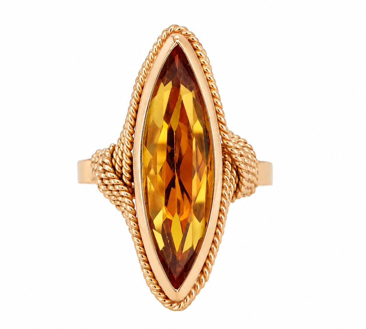 Anello - 18 carati Oro giallo - 8.00ct. tw. Quarzo - Made in Italy - Handmade