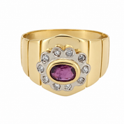 Anello - 18 carati Oro giallo - 0.50ct. tw. Rubino - Diamante - Made in Italy - Handmade