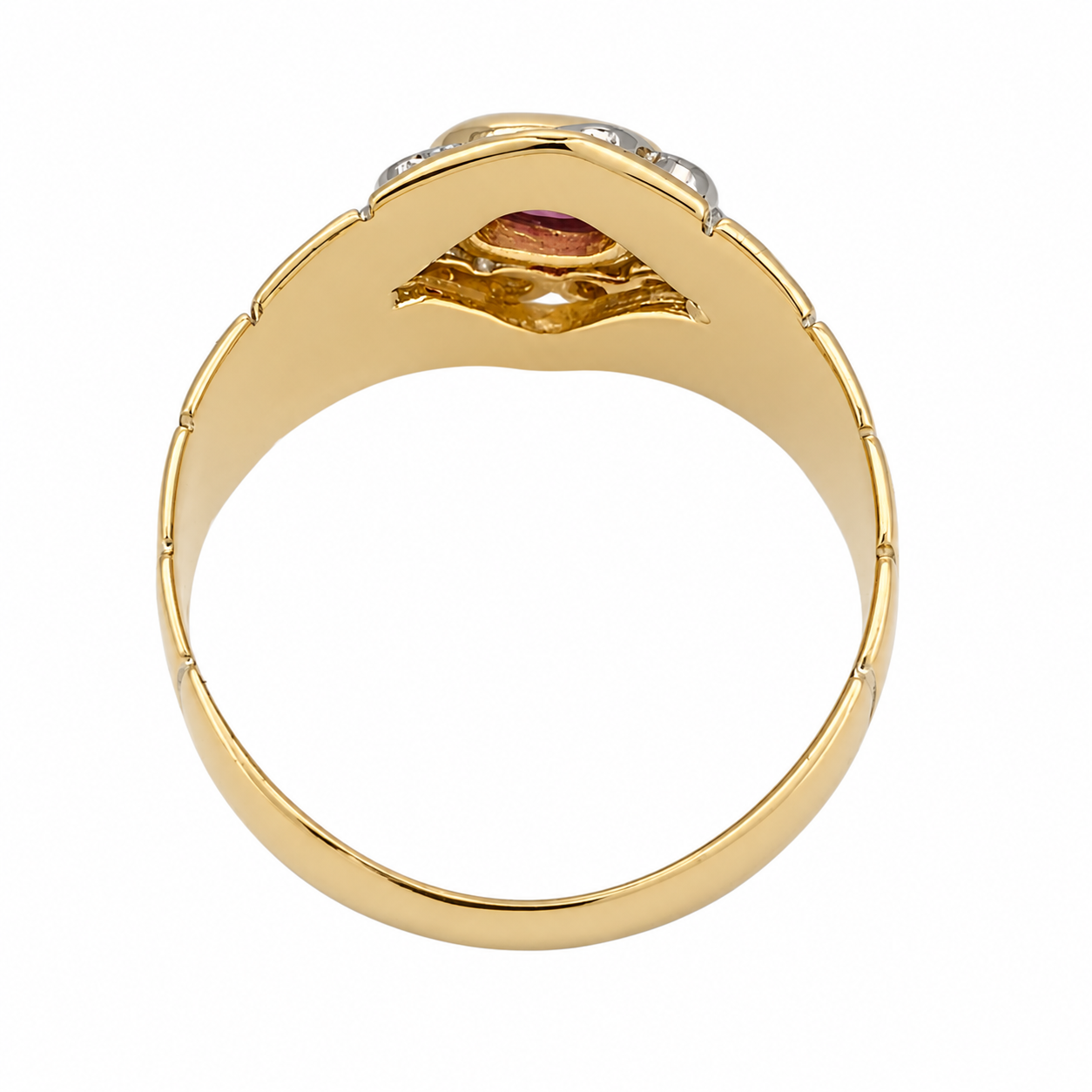 Anello - 18 carati Oro giallo - 0.50ct. tw. Rubino - Diamante - Made in Italy - Handmade