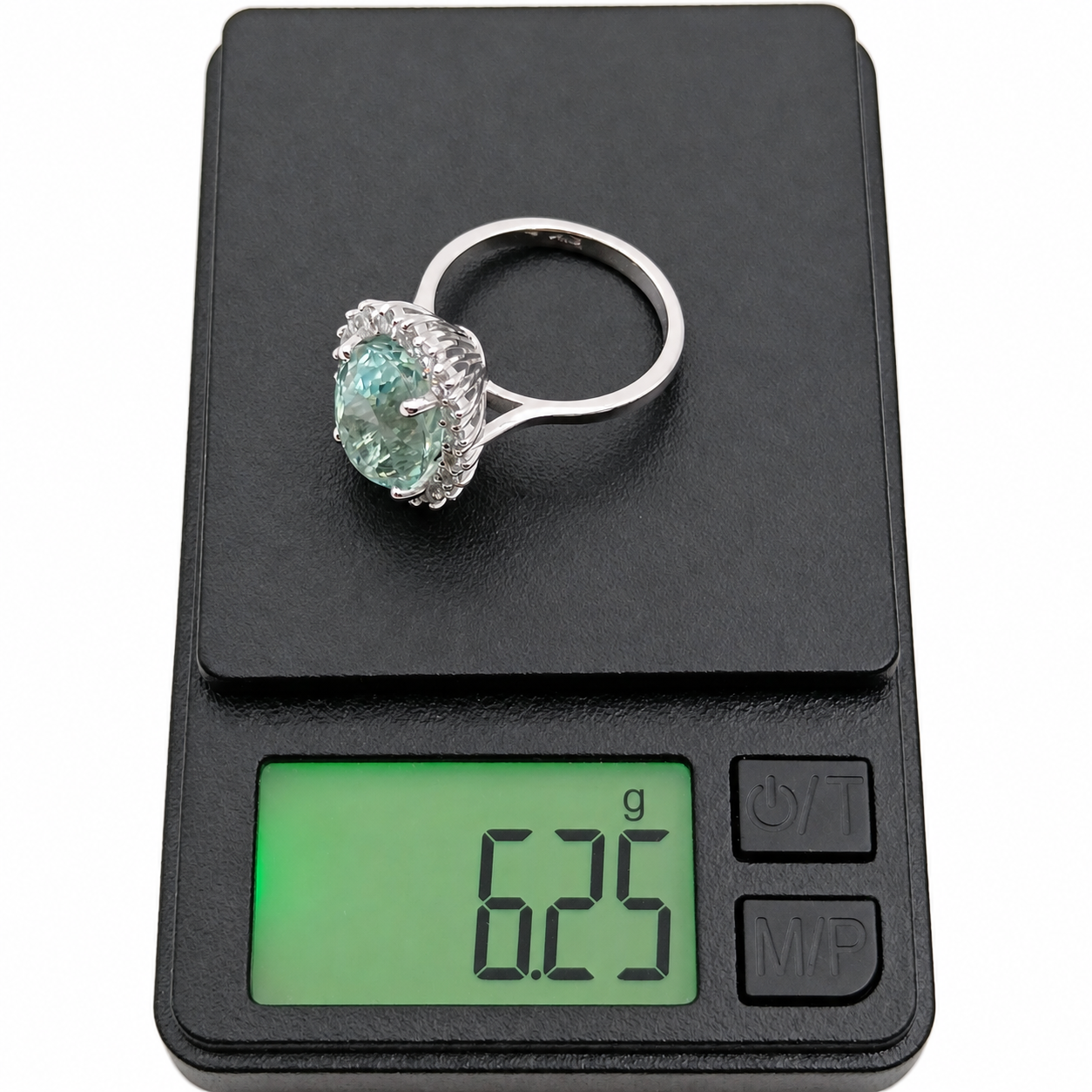 Anello - 18 carati Oro bianco - 6.88ct. tw. Acquamarina - Diamante - Made in Italy - Handmade