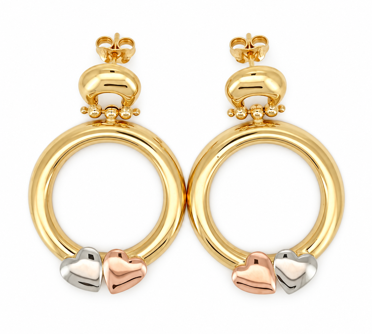 Orecchini - 18 carati Oro giallo, Oro bianco, Oro rosa - Made in Italy - Handmade