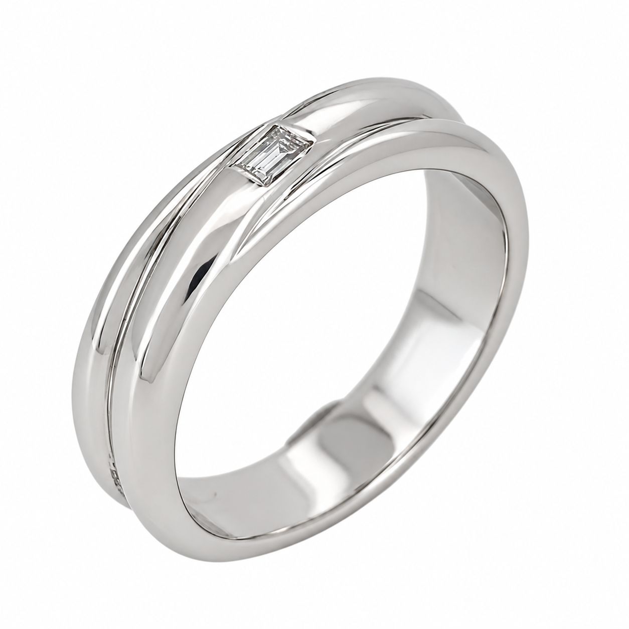 Anello - 18 carati Oro bianco - 0.10ct. tw. Diamante (Naturale) - Made in Italy - Handmade