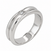 Anello - 18 carati Oro bianco - 0.10ct. tw. Diamante (Naturale) - Made in Italy - Handmade