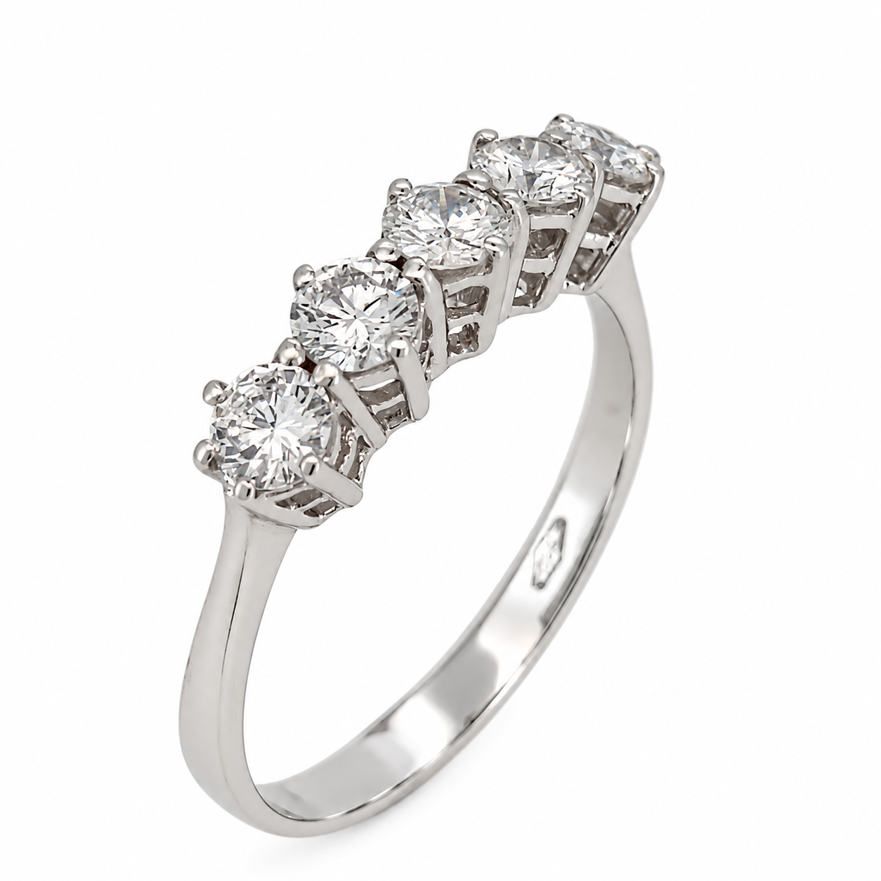 Anello - 18 carati Oro bianco - 0.50ct. tw. Diamante (Naturale) - Made in Italy - Handmade