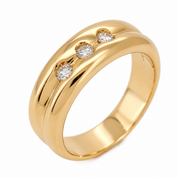 Anello - 18 carati Oro giallo - 0.18ct. tw. Diamante (Naturale) - Made in Italy - Handmade