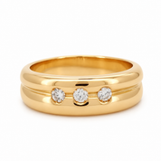 Anello - 18 carati Oro giallo - 0.18ct. tw. Diamante (Naturale) - Made in Italy - Handmade