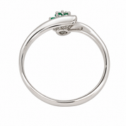 Anello - 18 carati Oro bianco - 0.14ct. tw. Smeraldo - Diamante - Made in Italy - Handmade