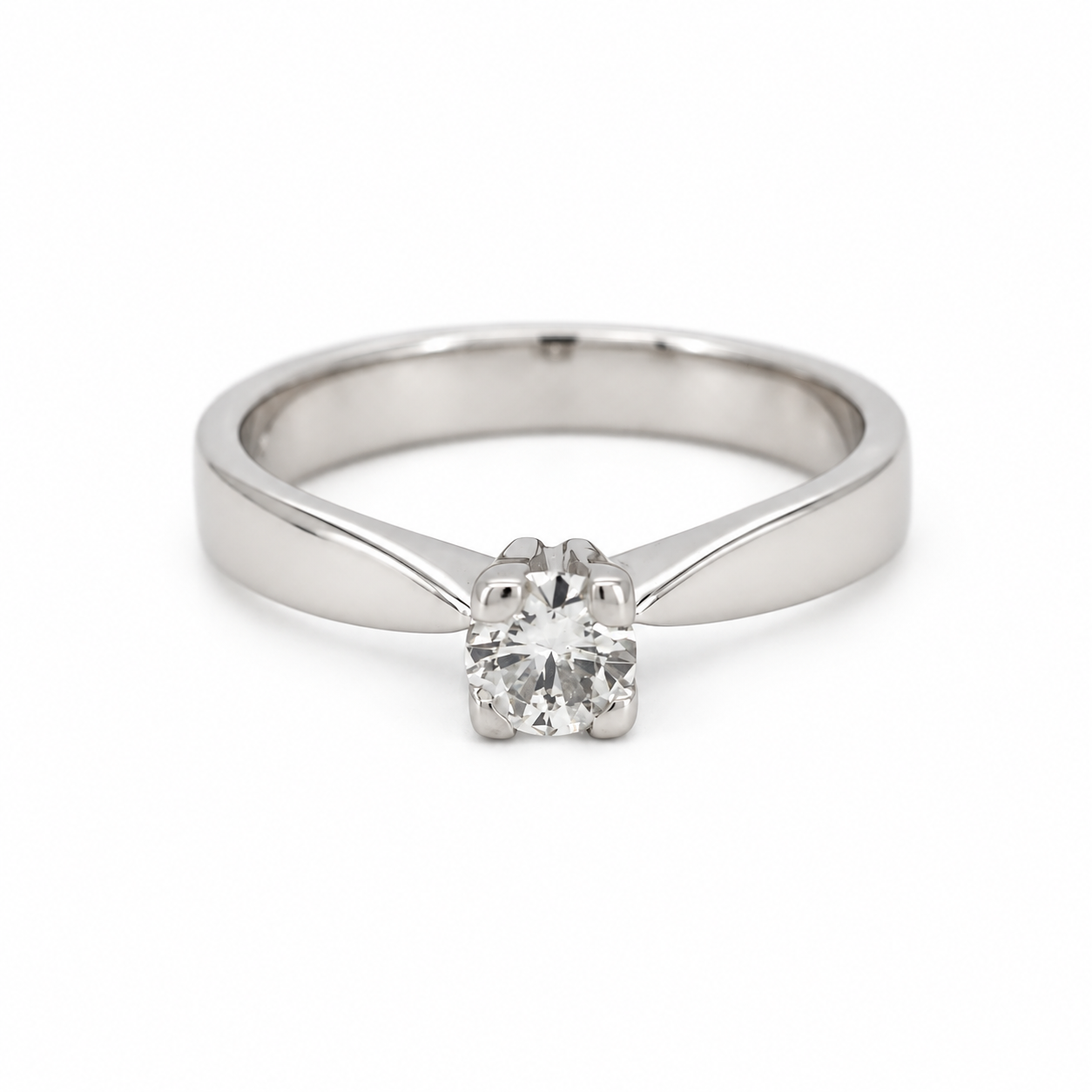 Anello - 18 carati Oro bianco - 0.25ct. tw. Diamante (Naturale) - Made in Italy - Handmade