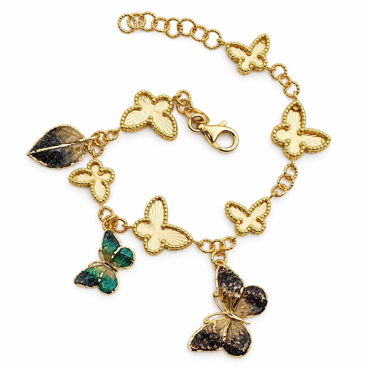 Bracciale in Oro Giallo 18 carati con superficie smaltata