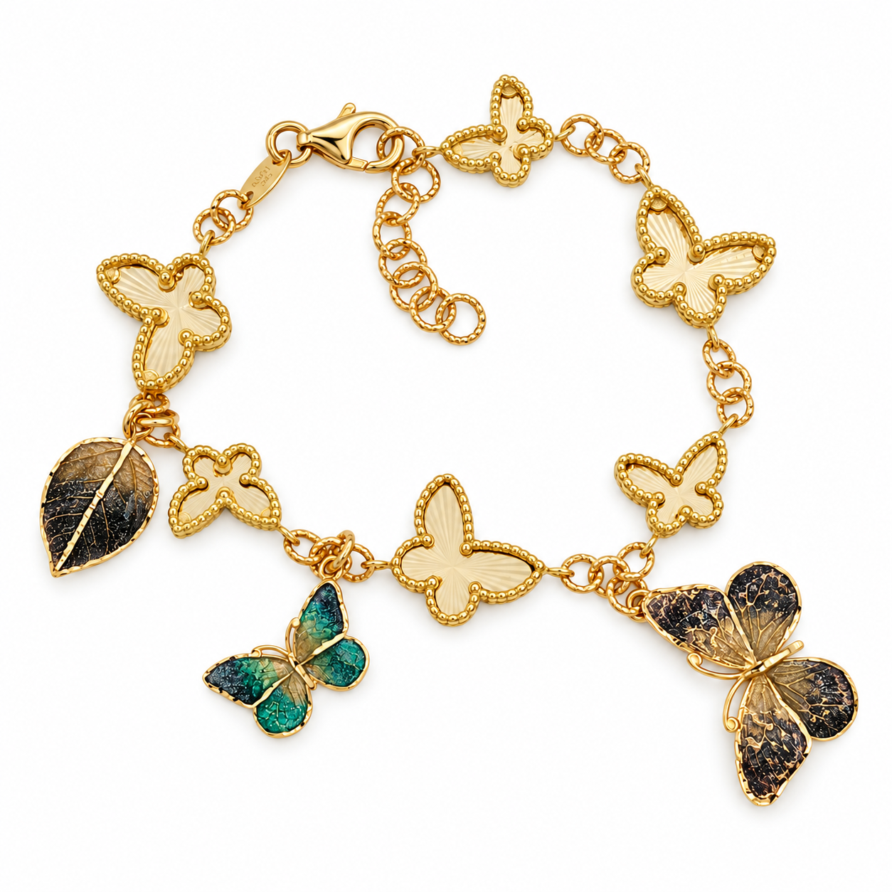 Bracciale in Oro Giallo 18 carati con superficie smaltata