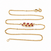 Collana con ciondolo - 18 carati Oro giallo - 0.21ct. tw. Rubino - Made in Italy - Handmade