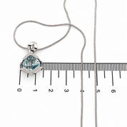 Collana con ciondolo - 18 carati Oro bianco - 3.50ct. tw. Topazio - Made in Italy - Handmade