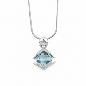Collana con ciondolo - 18 carati Oro bianco - 3.50ct. tw. Topazio - Made in Italy - Handmade