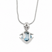 Collana con ciondolo - 18 carati Oro bianco - 3.50ct. tw. Topazio - Made in Italy - Handmade