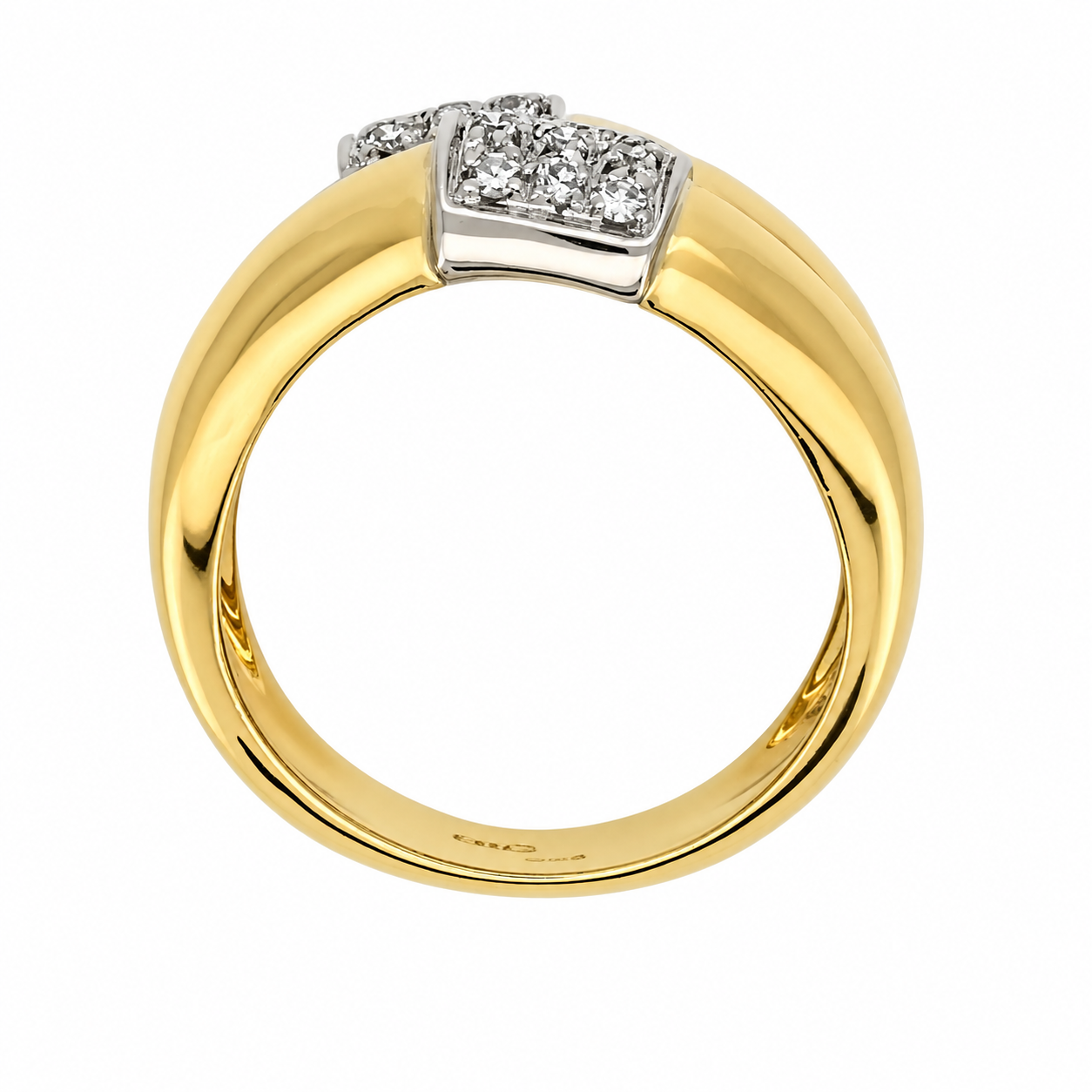 Anello - 18 carati Oro bianco, Oro giallo - 0.27ct. tw. Diamante (Naturale) - Made in Italy - Handmade