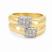 Anello - 18 carati Oro bianco, Oro giallo - 0.27ct. tw. Diamante (Naturale) - Made in Italy - Handmade