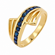 Anello - 18 carati Oro giallo - 0.36ct. tw. Zaffiro - Made in Italy - HandMade