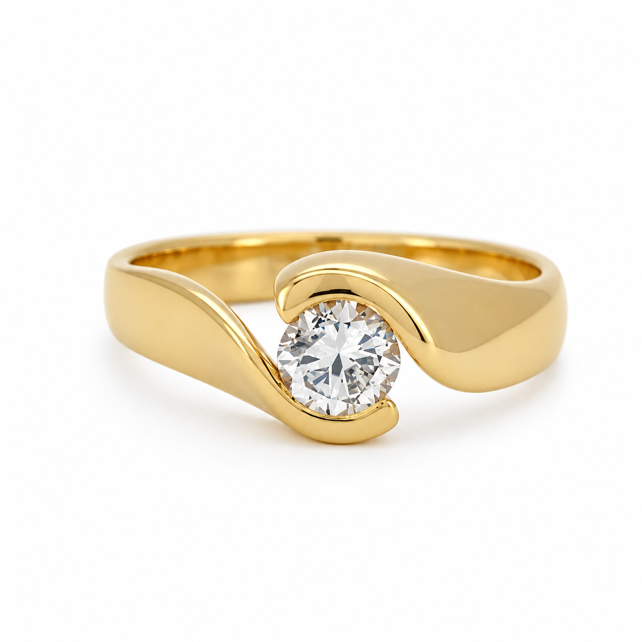 Anello - 18 carati Oro giallo - 0.33ct. tw. Diamante (Naturale) - Made in Italy - Handmade