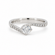 Anello - 18 carati Oro bianco - 0.29ct. tw. Diamante (Naturale) - Made in Italy - Handmade