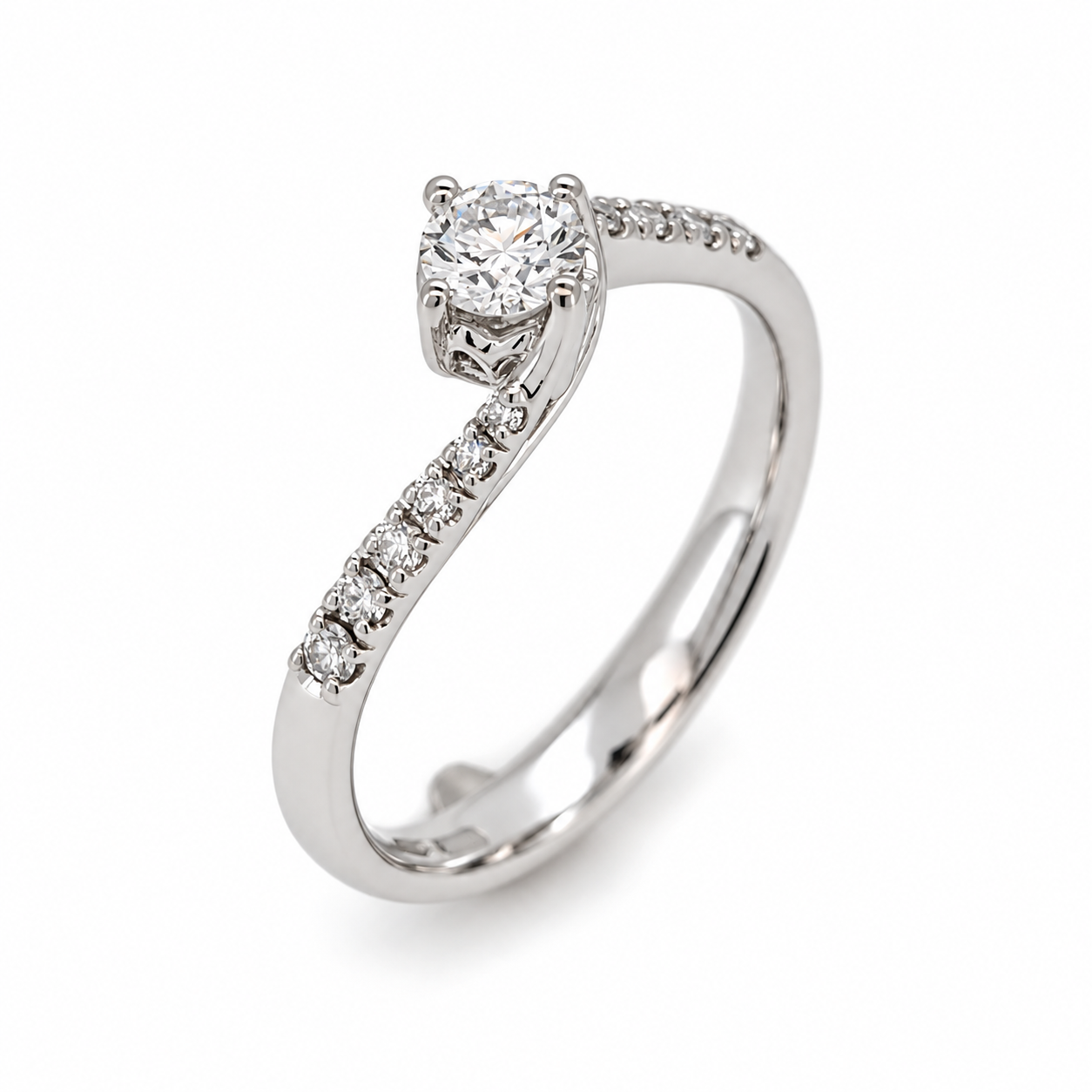 Anello - 18 carati Oro bianco - 0.29ct. tw. Diamante (Naturale) - Made in Italy - Handmade