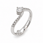 Anello - 18 carati Oro bianco - 0.29ct. tw. Diamante (Naturale) - Made in Italy - Handmade