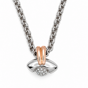 Collana con ciondolo - 18 carati Oro bianco, Oro rosa - 0.20ct. tw. Diamante (Naturale) -Made in Italy - HandMade