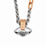 Collana con ciondolo - 18 carati Oro bianco, Oro rosa - 0.20ct. tw. Diamante (Naturale) -Made in Italy - HandMade