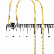 Collana - 18 carati Oro giallo, Oro bianco - 0.50ct. tw. Zaffiro - Diamante - Made in Italy - HandMade