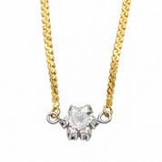 Collana - 18 carati Oro giallo, Oro bianco - 0.50ct. tw. Zaffiro - Diamante - Made in Italy - HandMade
