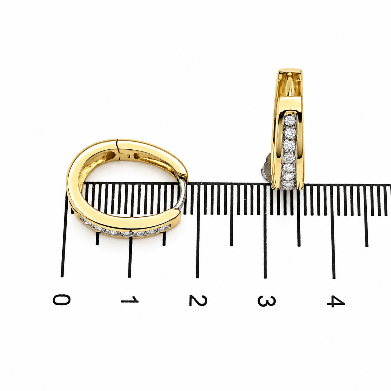 Orecchini - 18 carati Oro bianco, Oro giallo - 0.21ct. tw. Diamante (Naturale) - Made in Italy - Handmade