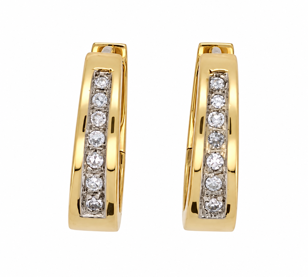 Orecchini - 18 carati Oro bianco, Oro giallo - 0.21ct. tw. Diamante (Naturale) - Made in Italy - Handmade
