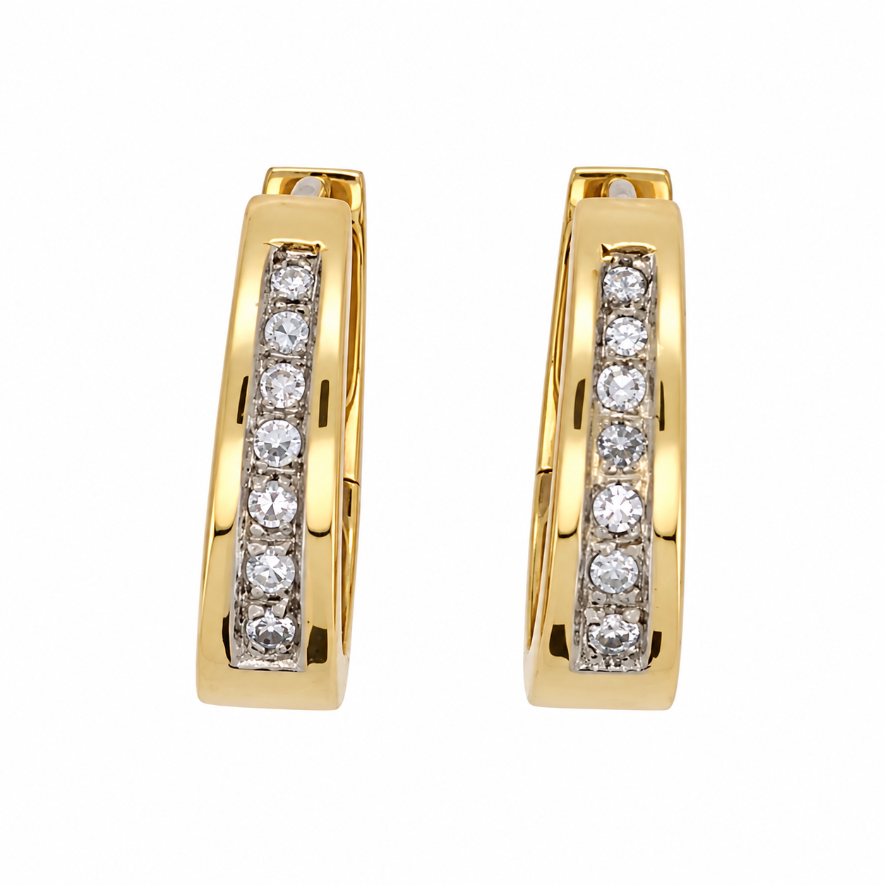 Orecchini - 18 carati Oro bianco, Oro giallo - 0.21ct. tw. Diamante (Naturale) - Made in Italy - Handmade