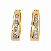 Orecchini - 18 carati Oro bianco, Oro giallo - 0.21ct. tw. Diamante (Naturale) - Made in Italy - Handmade
