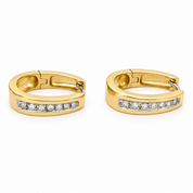 Orecchini - 18 carati Oro bianco, Oro giallo - 0.21ct. tw. Diamante (Naturale) - Made in Italy - Handmade
