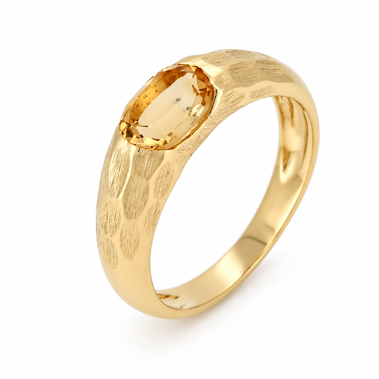 Anello - 18 carati Oro giallo - 1.00ct. tw. Quarzo - Made in Italy - HandMade