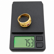Anello - 18 carati Oro giallo - 0.40ct. tw. Rubino - Diamante - Made in Italy - HandMade