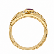 Anello - 18 carati Oro giallo - 0.40ct. tw. Rubino - Diamante - Made in Italy - HandMade