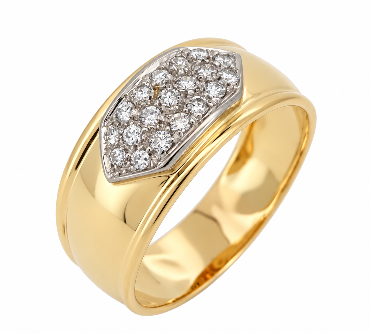 Anello - 18 carati Oro bianco, Oro giallo - 0.285ct. tw. Diamante (Naturale) - Made in Italy - Handmade