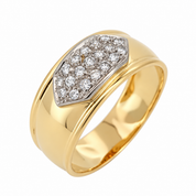 Anello - 18 carati Oro bianco, Oro giallo - 0.285ct. tw. Diamante (Naturale) - Made in Italy - Handmade