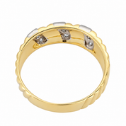 Anello - 18 carati Oro bianco, Oro giallo - 0.09ct. tw. Diamante (Naturale) - Made in Italy - Handmade