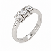 Anello - 18 carati Oro bianco - 0.54ct. tw. Diamante (Naturale) - Made in Italy - Handmade